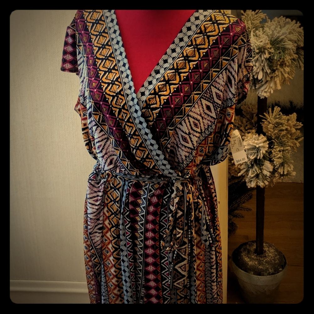 Brand New! Boho Dressbarn belted jumpsuit